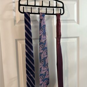 Elegant Men's Tie Set - Blue, Purple, Red